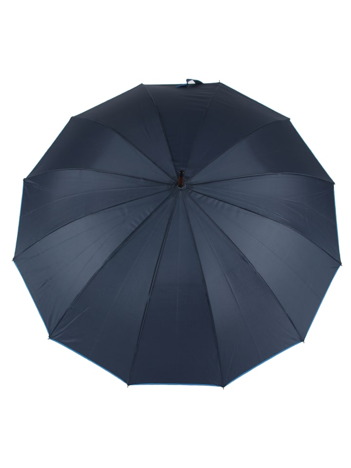COFI 1453 Stockregenschirm Stockschirm Regenschirm Holzgriff mit Fiberglasstange in Blau günstig kaufen onesize