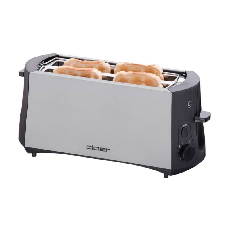 CLOER Toaster Mattschwarz, Edelstahl Edelstahl 1380 W 3710