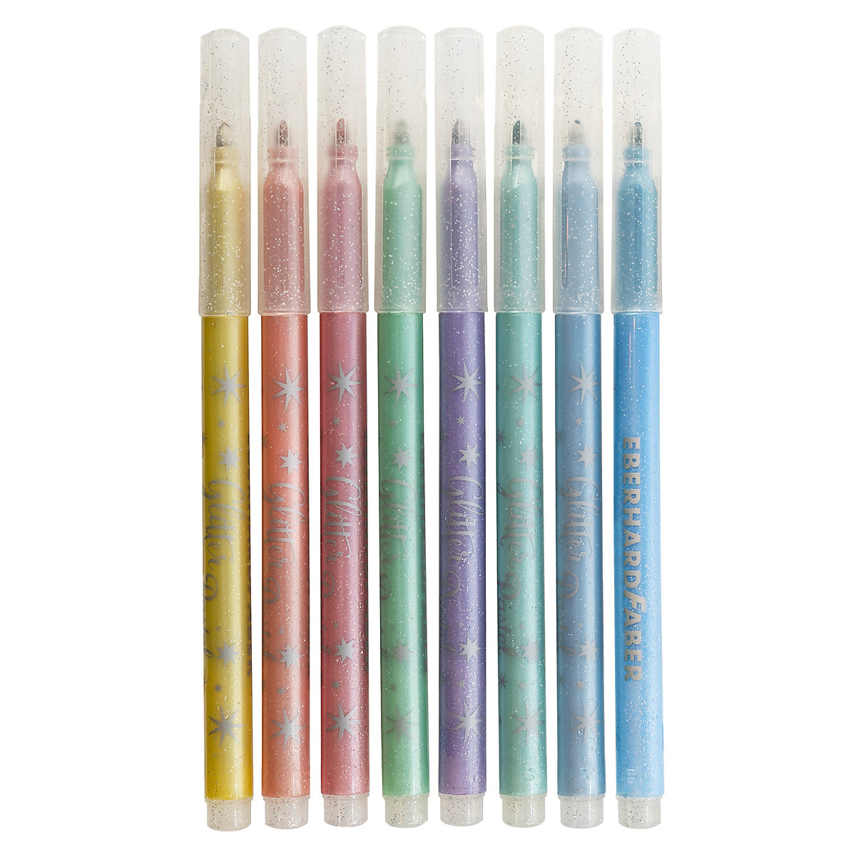 Glitter-Fasermaler, 8 Pastellfarben