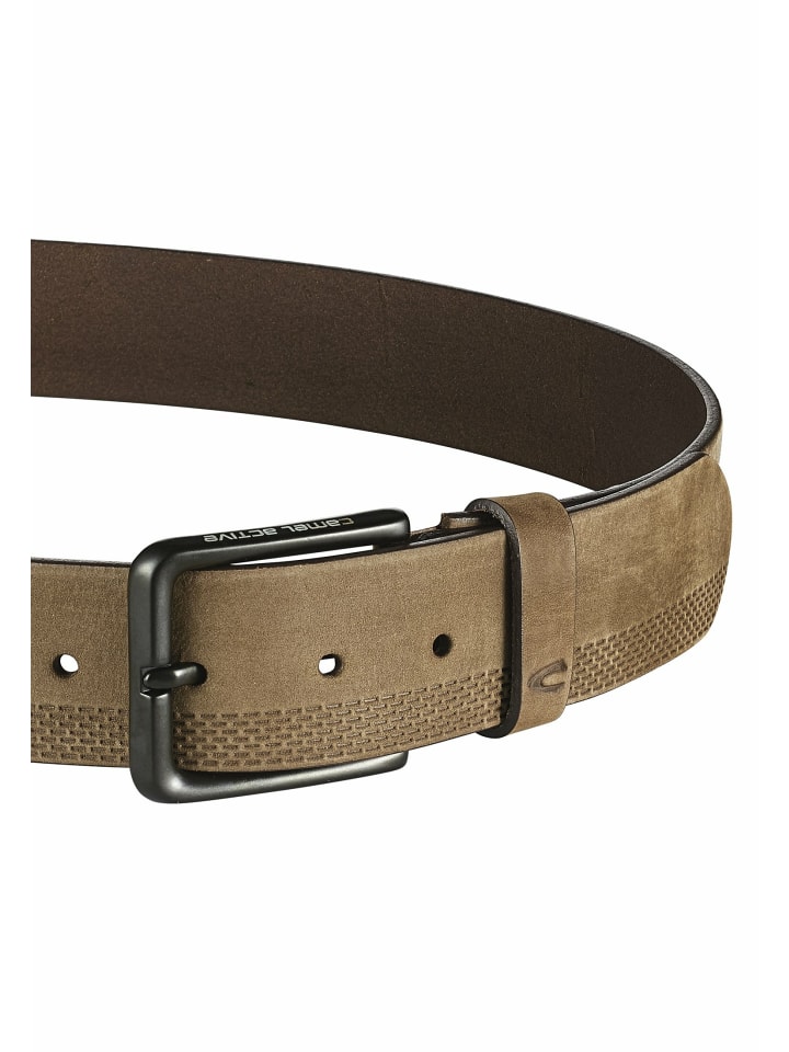 Camel Active Gürtel aus Nubukleder in Beige günstig kaufen