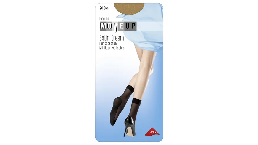 MOVE UP Damen Söckchen mit Baumwollsohle Satin Dream 20 DEN champagner