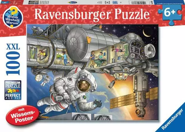 Kinderpuzzle ab 6 Jahren - Wieso? Weshalb? Warum? Auf der Weltraumstation - 100 Teile