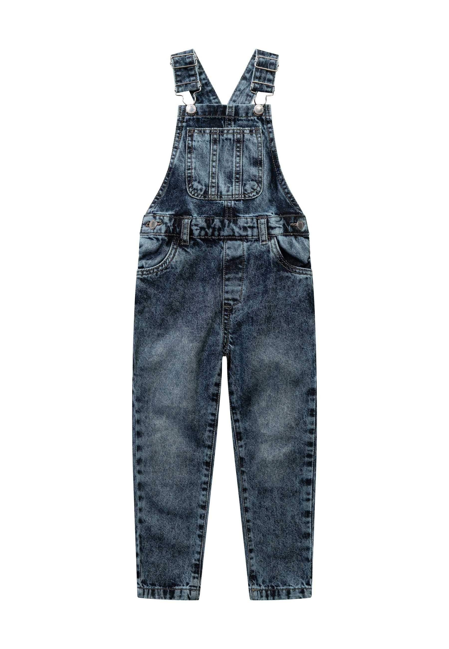 MINOTI Jeanslatzhose Denim-Latzhose im Acid Wash-Stil (1y-8y)
