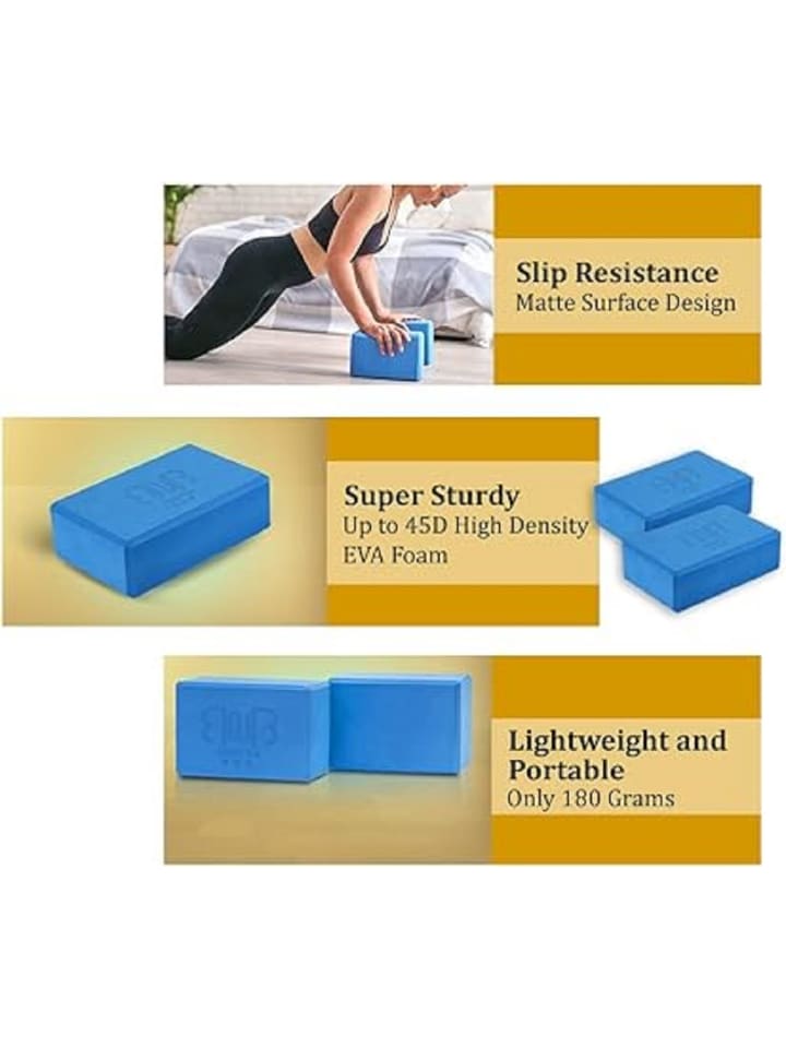 BnB Sports´ 2er Pack Premium Yoga Blöcke Stabil blau in Blau günstig kaufen 2