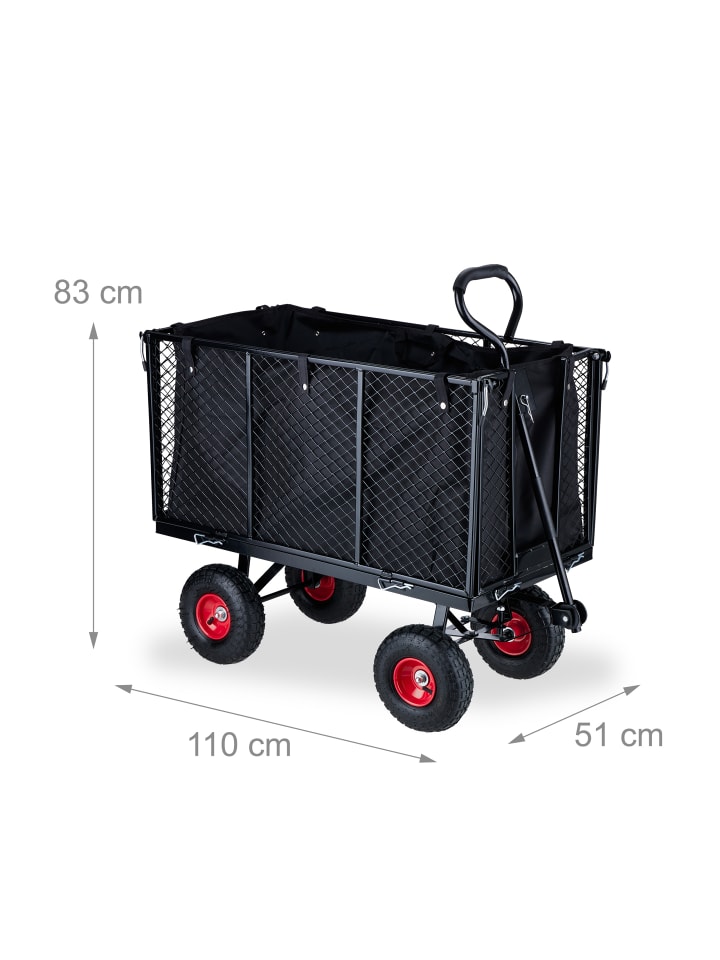 relaxdays Handwagen in Schwarz günstig kaufen onesize