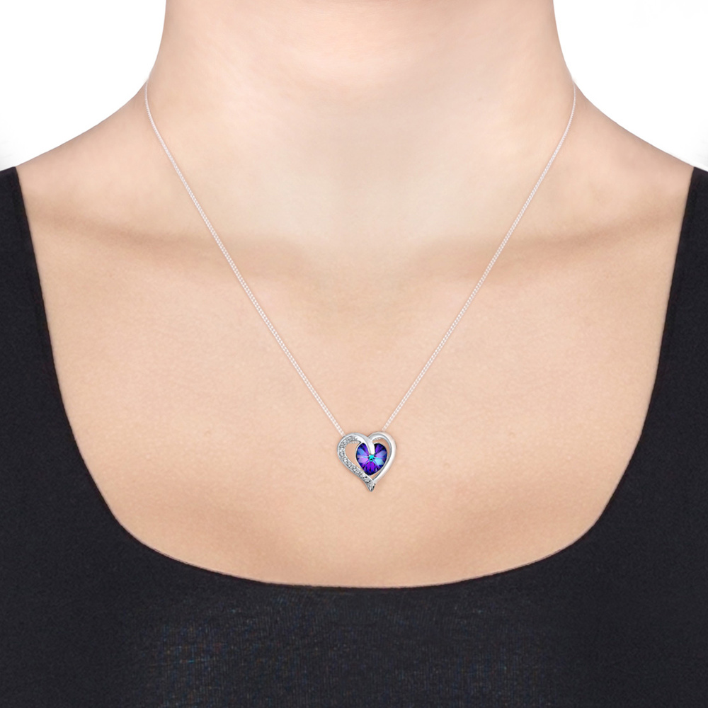 Elli Elli Collier Herz Luxus Kristalle 925 Silber collier