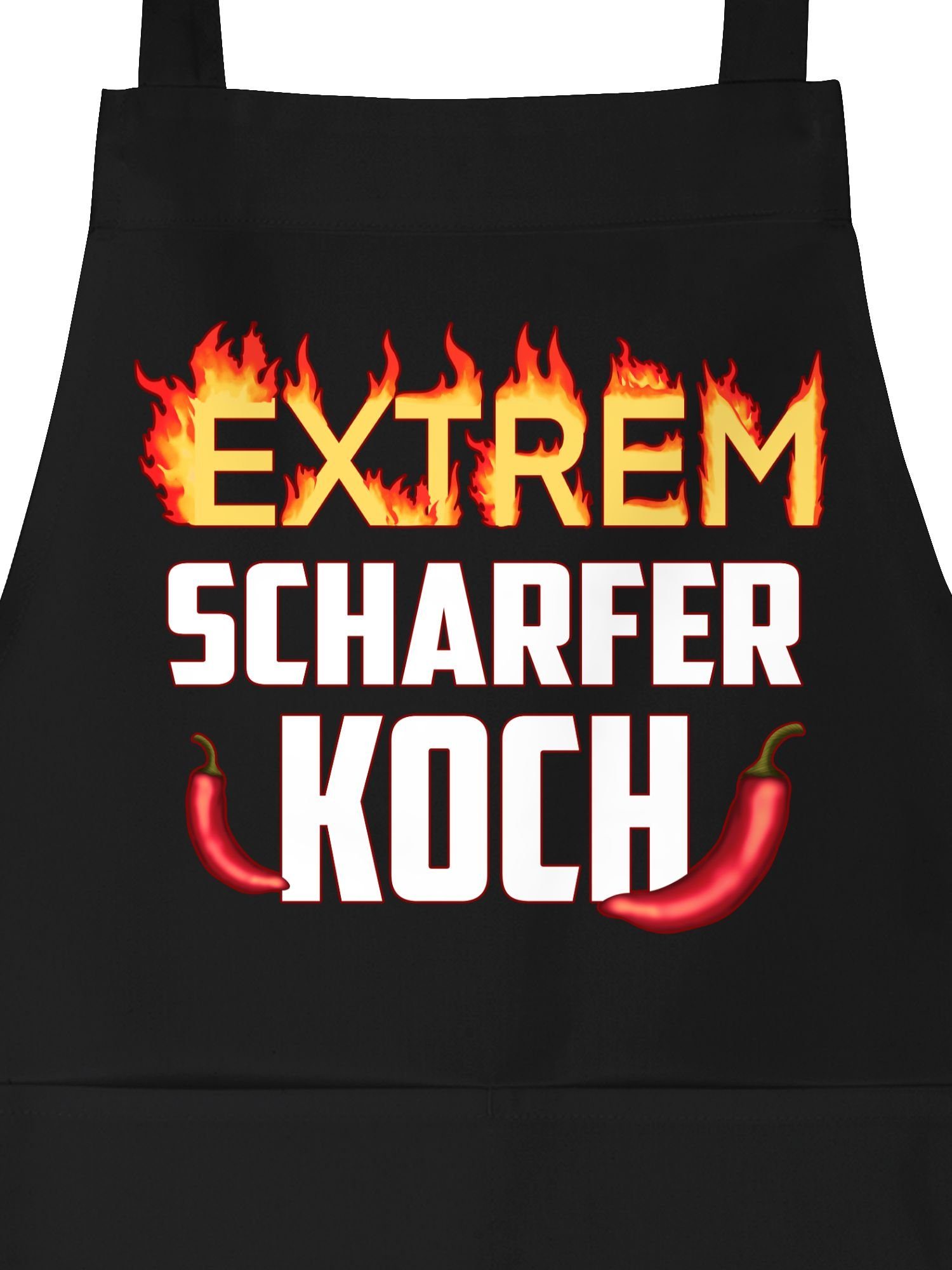 Shirtracer Kochschürze Extrem scharfer Koch - Küchenschürze zum Kochen - Kochschürze, (1-tlg), Koch Schürze mit Tasche und Spruch Aufdruck als Geschenk