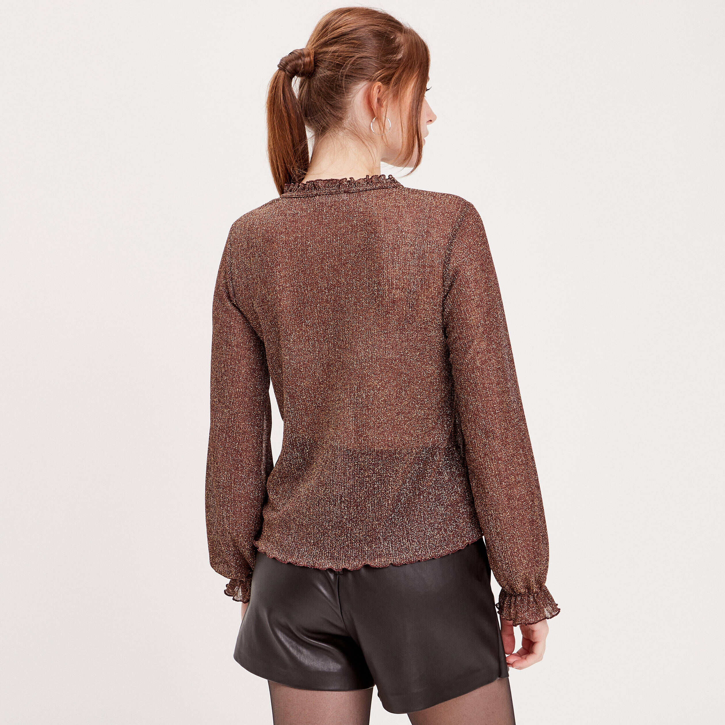Blouse manches longues prune femme | Cache Cache