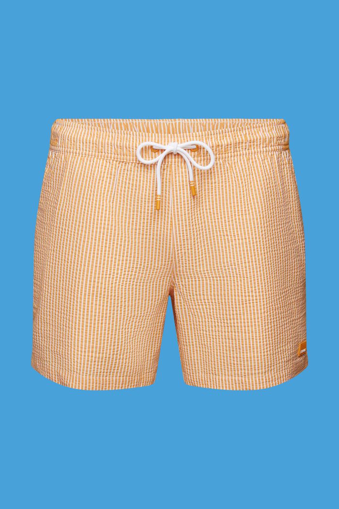 Strukturierte Badeshorts mit Streifen
