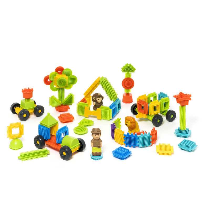 82 blocks à construire et 3 figurines jungle Oxybul