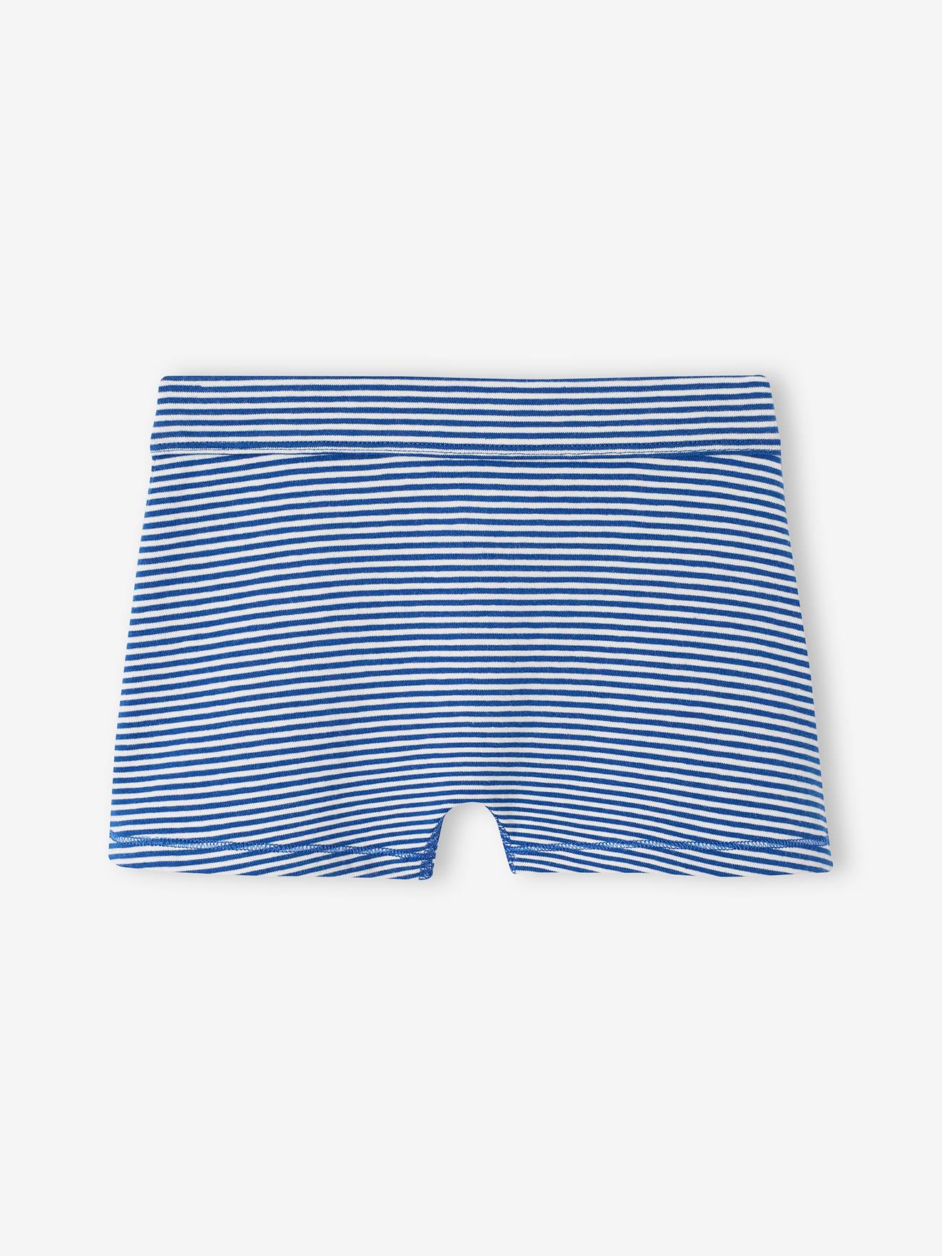 Vertbaudet 7er-Pack Jungen Boxershorts mit Bio-Baumwolle, Bären - königsblau