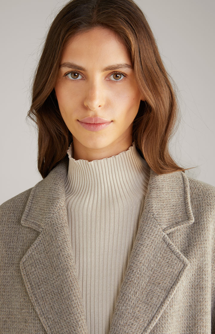 Wool-Mix-Mantel in Greige