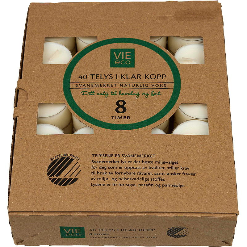 Vie Eco Telys 40-pk 8 timer stearin Vie Eco