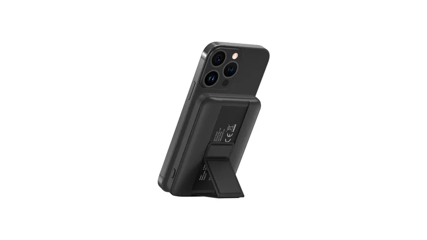 XLayer MagFix Pro 2-in-1 Powerbank mit Standfuß 5.000 mAh Schwarz