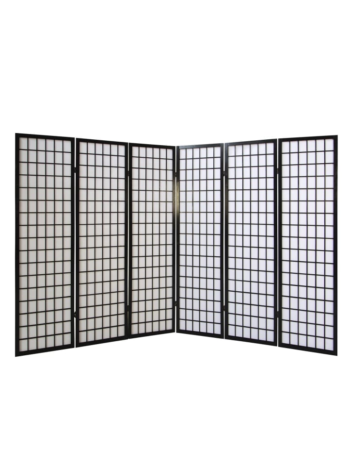 Homestyle4u 6-tlg Paravent in Schwarz 264x175 günstig kaufen onesize