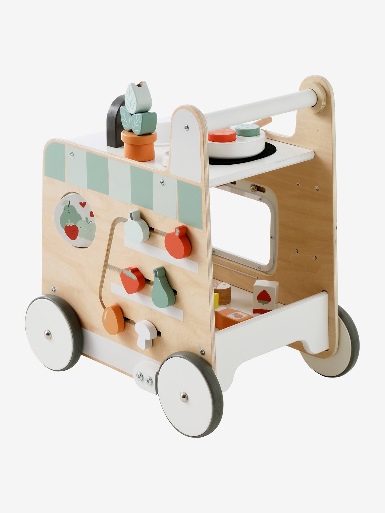 Ma première cuisine chariot de marche en bois FSC® blanc