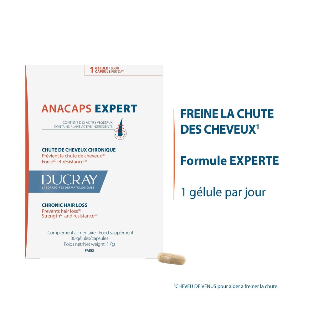 Ducray ANACAPS EXPERT Complément alimentaire An tichute cure 3 mois Complément alimentaire