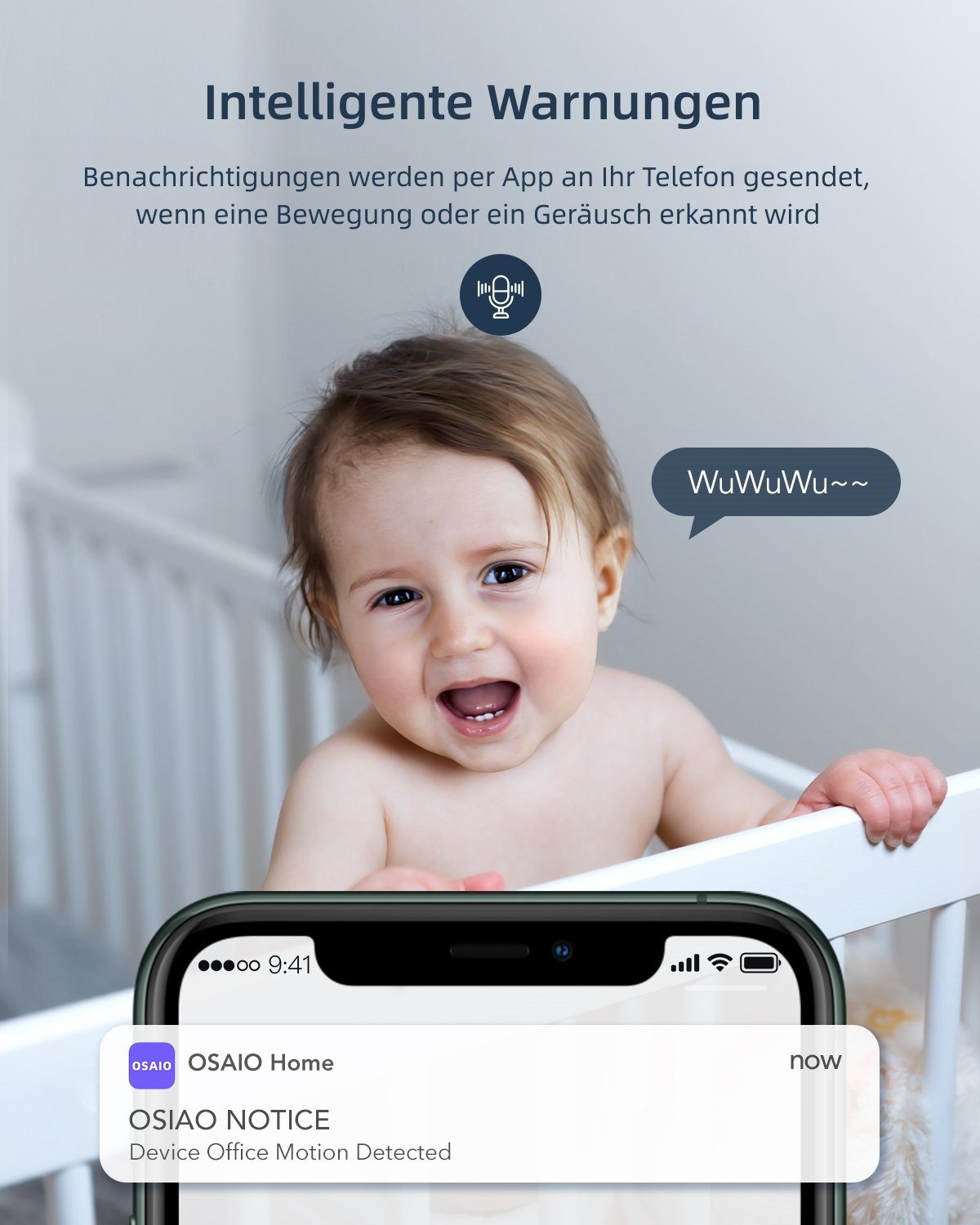 GNCC Babyphone mit Kamera, WLAN Überwachungskamera Innen mit APP 2.4G, 1-tlg.