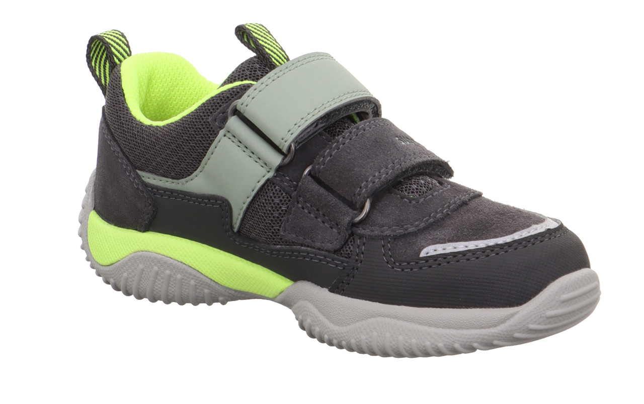 STORM - Grau/Gelb Sneaker low mit Klettverschluss