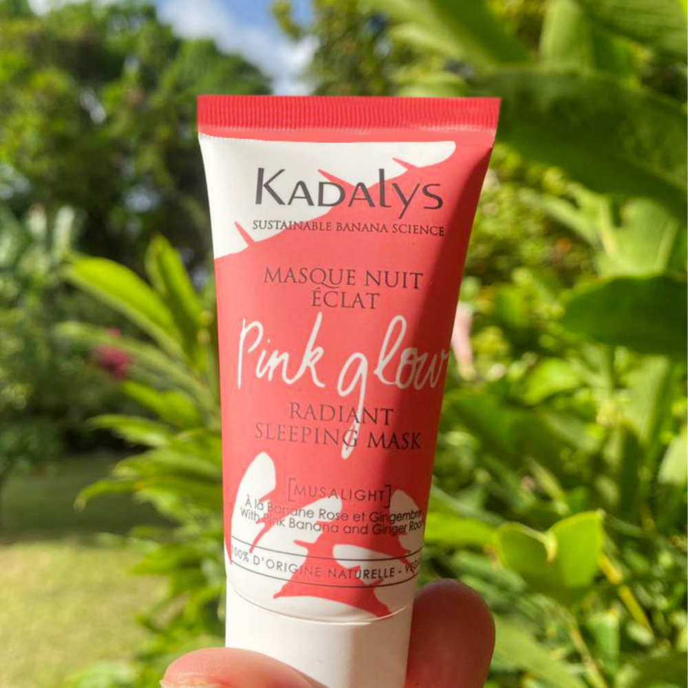 Kadalys Masque Nuit Eclat Pink Glow à la BananeRose Masque Visage Nuit Unifiant et hydratant