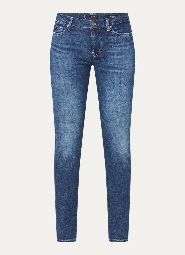Blugi slim fit cu talie medie 7 For All Mankind Sliillsanmon, spălare medie
