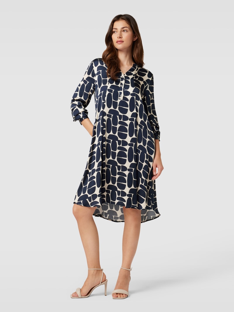 Tunikakleid mit Allover-Muster Modell 'Ester New' in marineblau