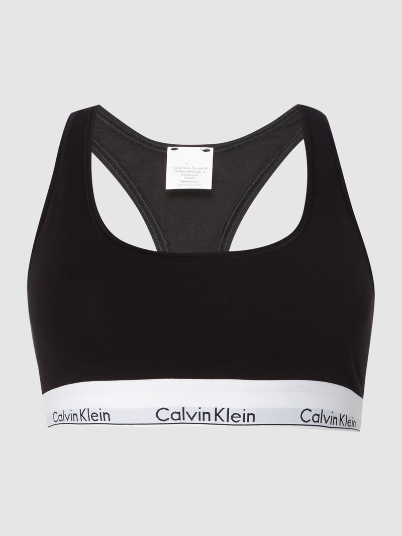 Bustier mit Logo-Bund in schwarz