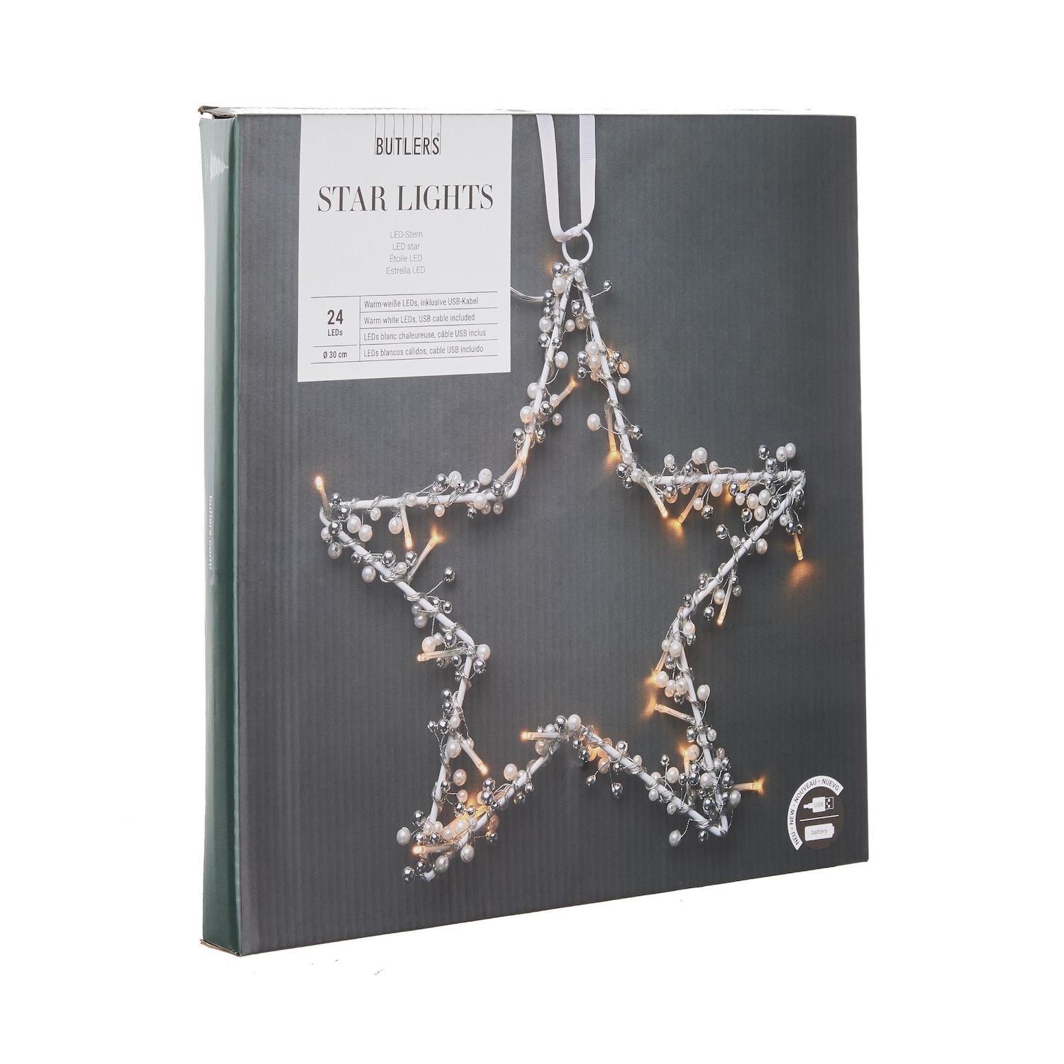 STAR LIGHTS LED-Stern mit USB-Batteriefach Ø30cm
