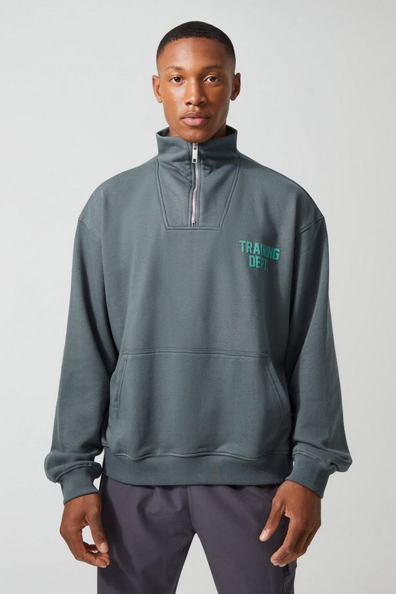Kastiges Active Sweatshirt mit Trichterkragen