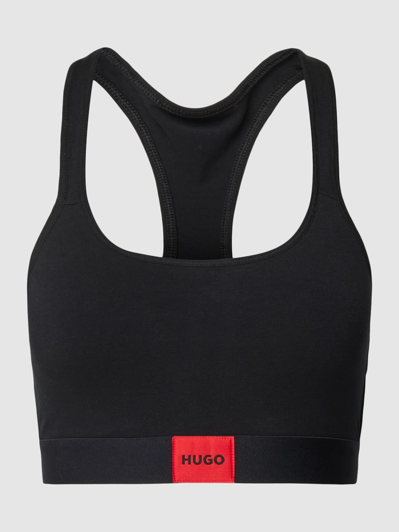 Bralette mit elastischem Logo-Bund in schwarz