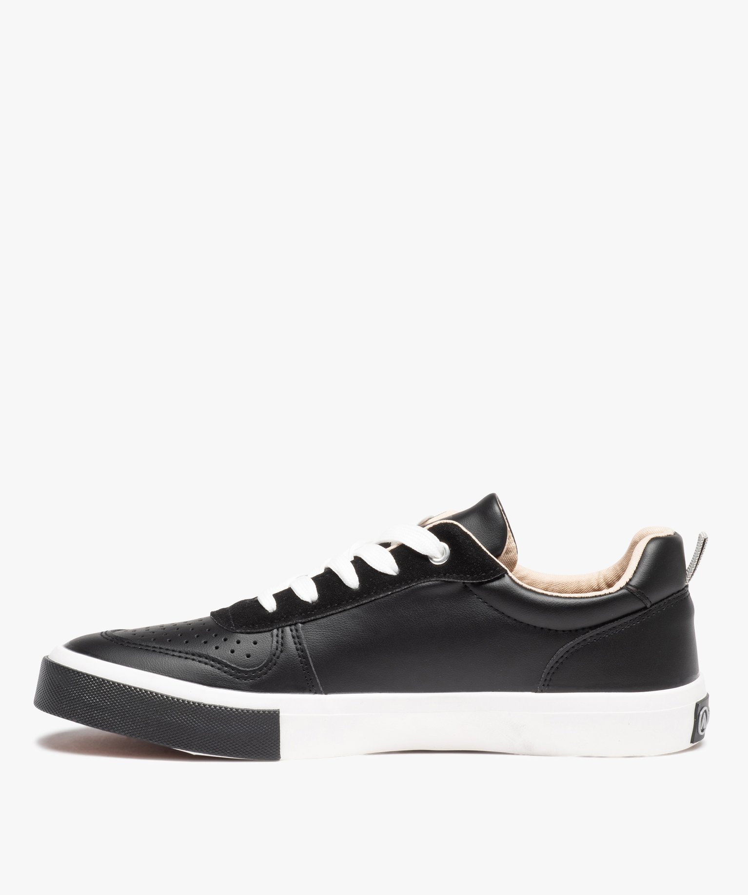 Baskets homme casual bicolore et à lacets - Alma Planète noir | GEMO