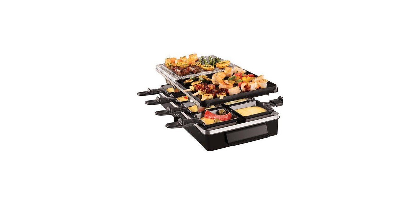RUSSELL HOBBS Raclette 26280-56 Multi Raclette 3in1, 8 Raclettepfännchen, 1400 W, Multi Raclette 3in1