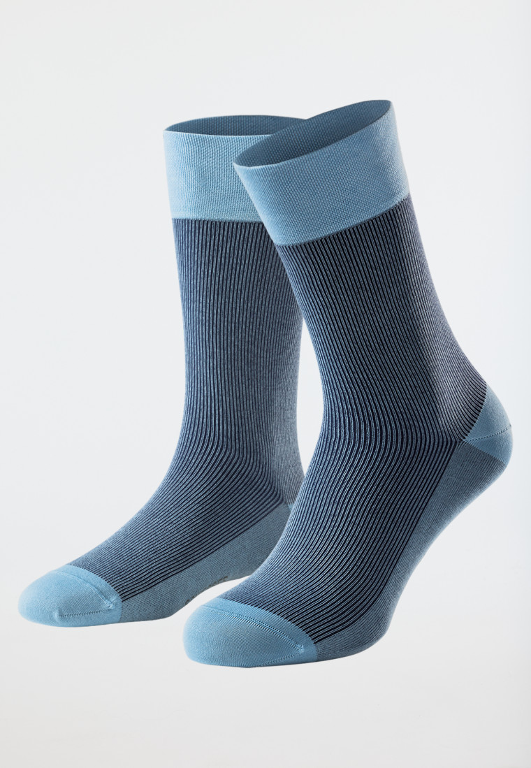 Herrensocken merzerisierte Baumwolle gerippt jeansblau - selected! premium