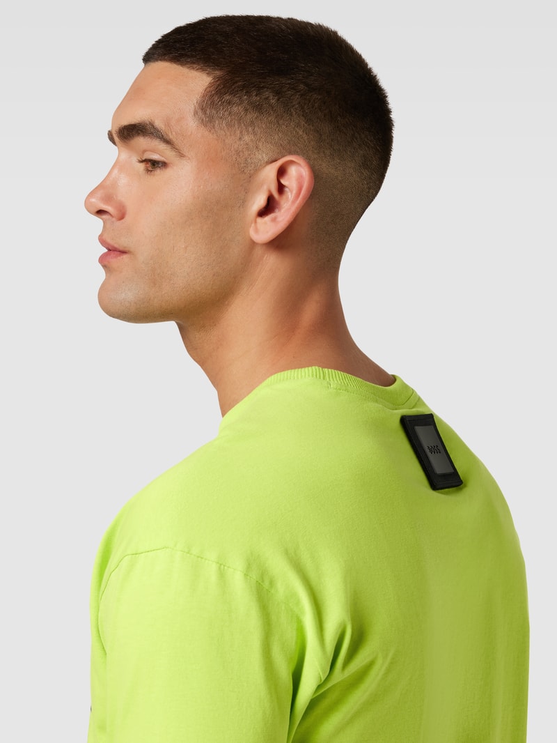 T-Shirt mit Logo-Print Modell 'Lotus' in neon grün