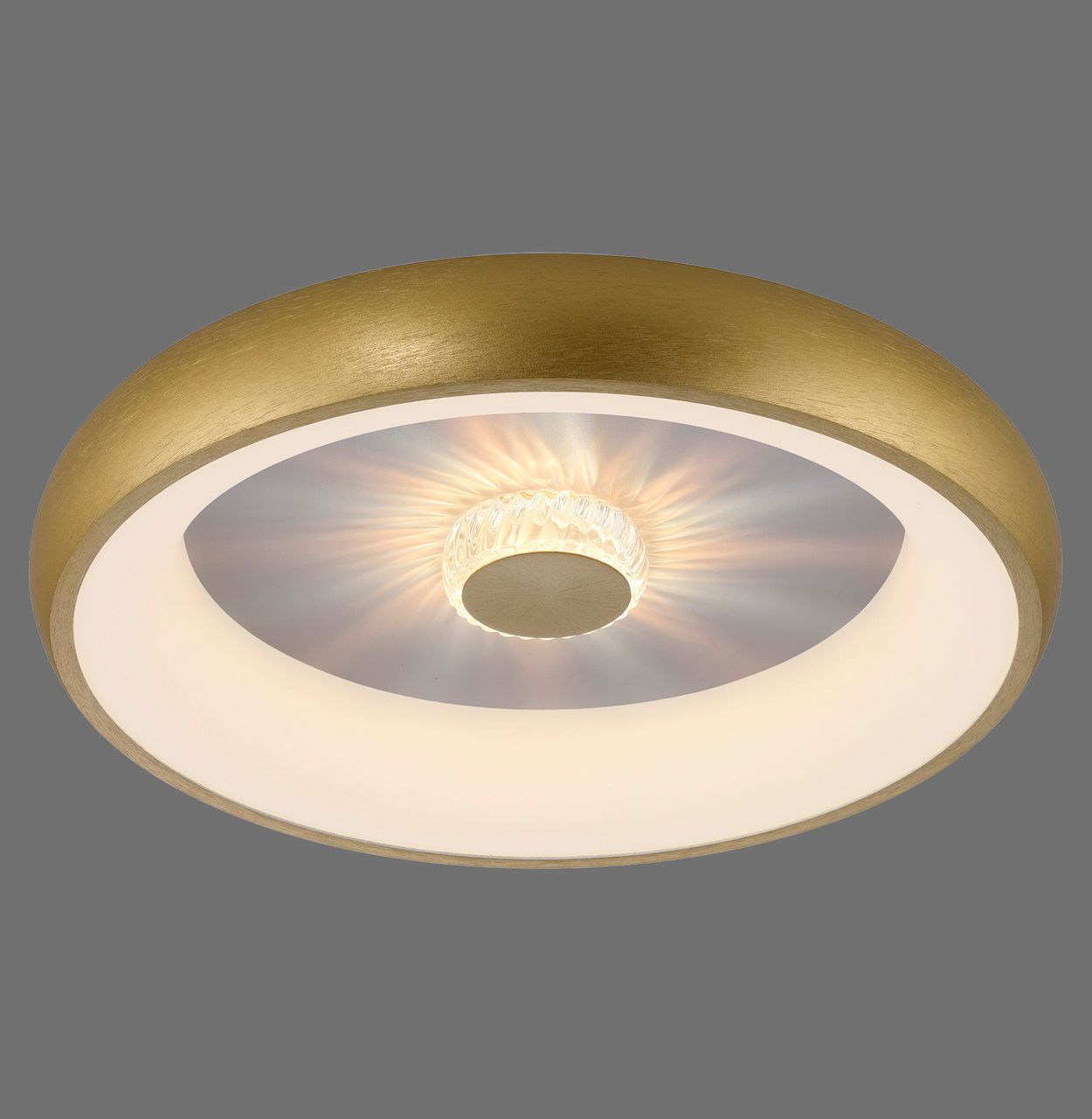 JUST LIGHT LED Deckenleuchte VERTIGO, CCT, dimmbar, Fernbedienung, Ø46,5 cm, Kristall-Effekt