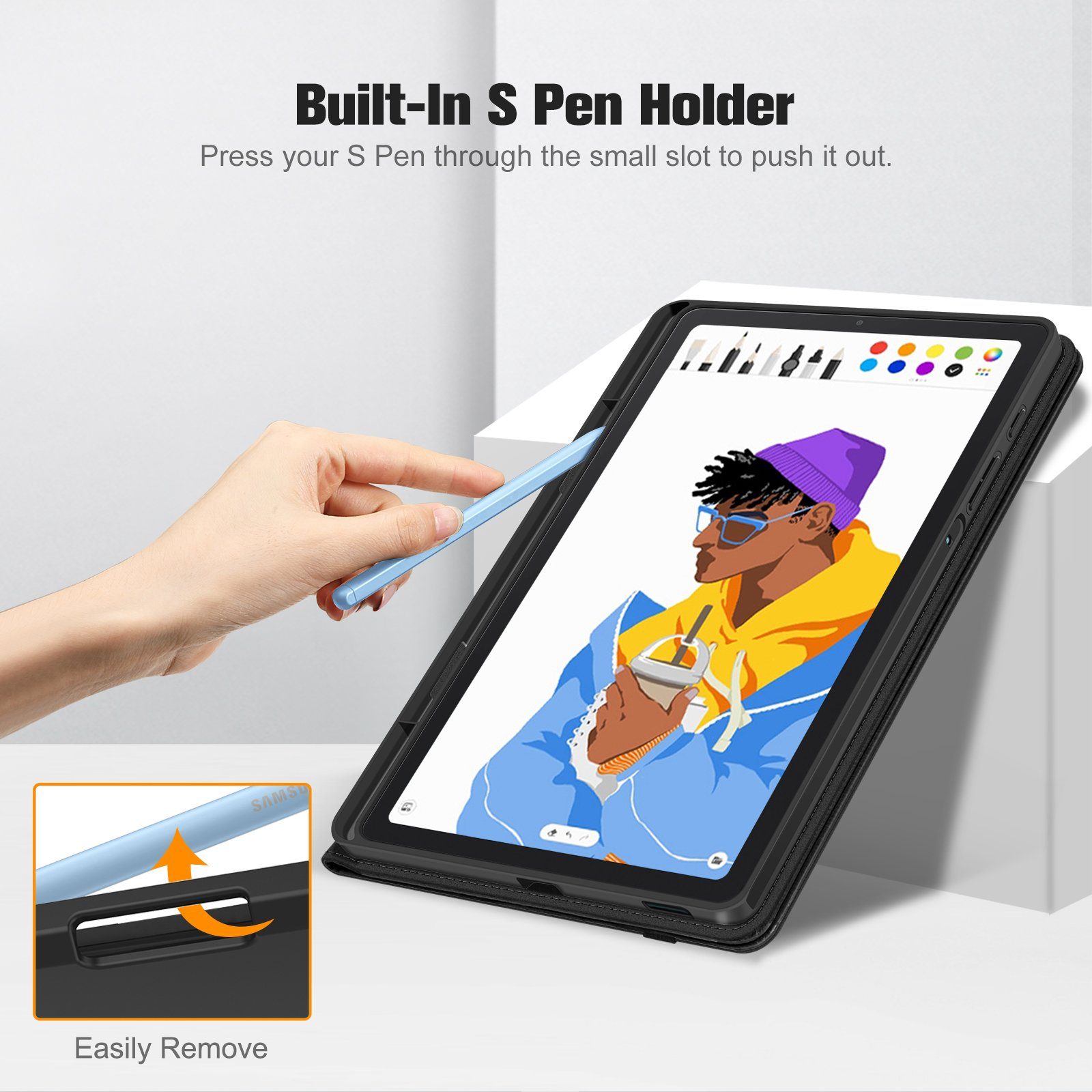 Fintie Tablet-Hülle Hülle für Samsung Galaxy Tab S6 Lite 10.4 2022/2020 SM-P610/P613/P615/P619, Soft TPU Rückseite Gehäuse Schutzhülle mit S Pen Halter und Dokumentschlitze