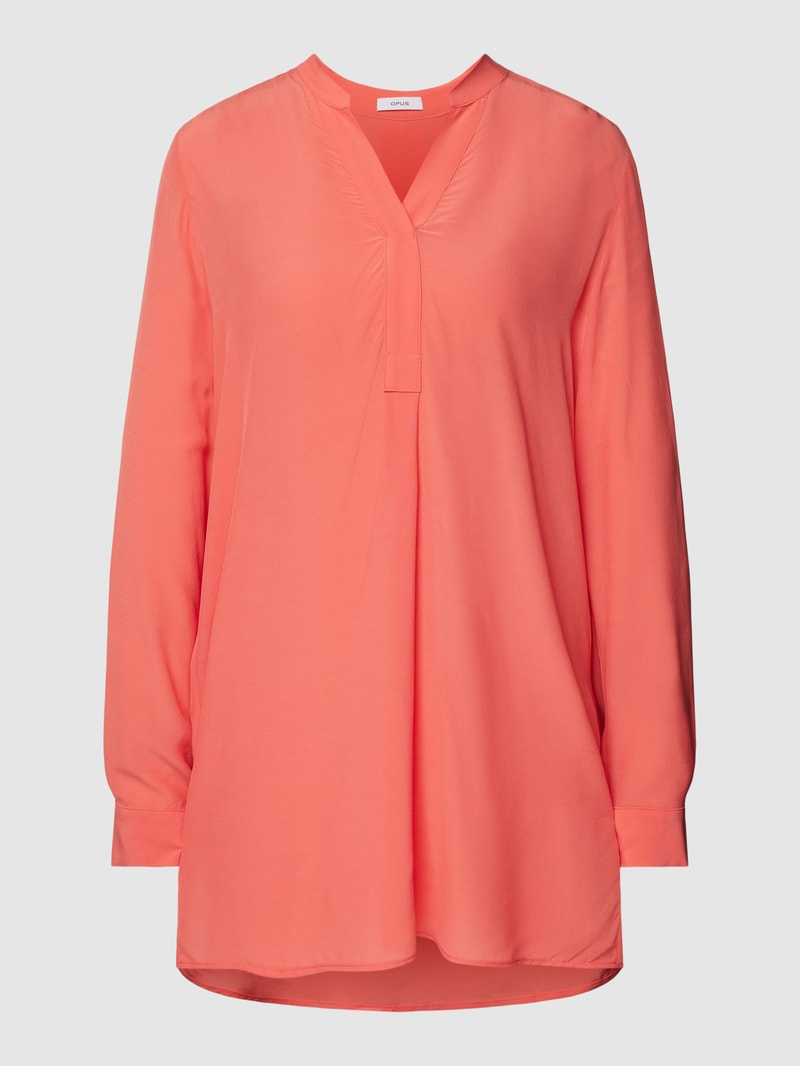 Bluse mit Tunikakragen Modell 'Facura' in koralle