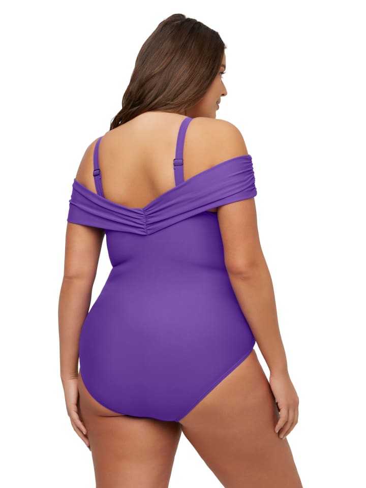 Ulla Popken Badeanzug in violett günstig kaufen