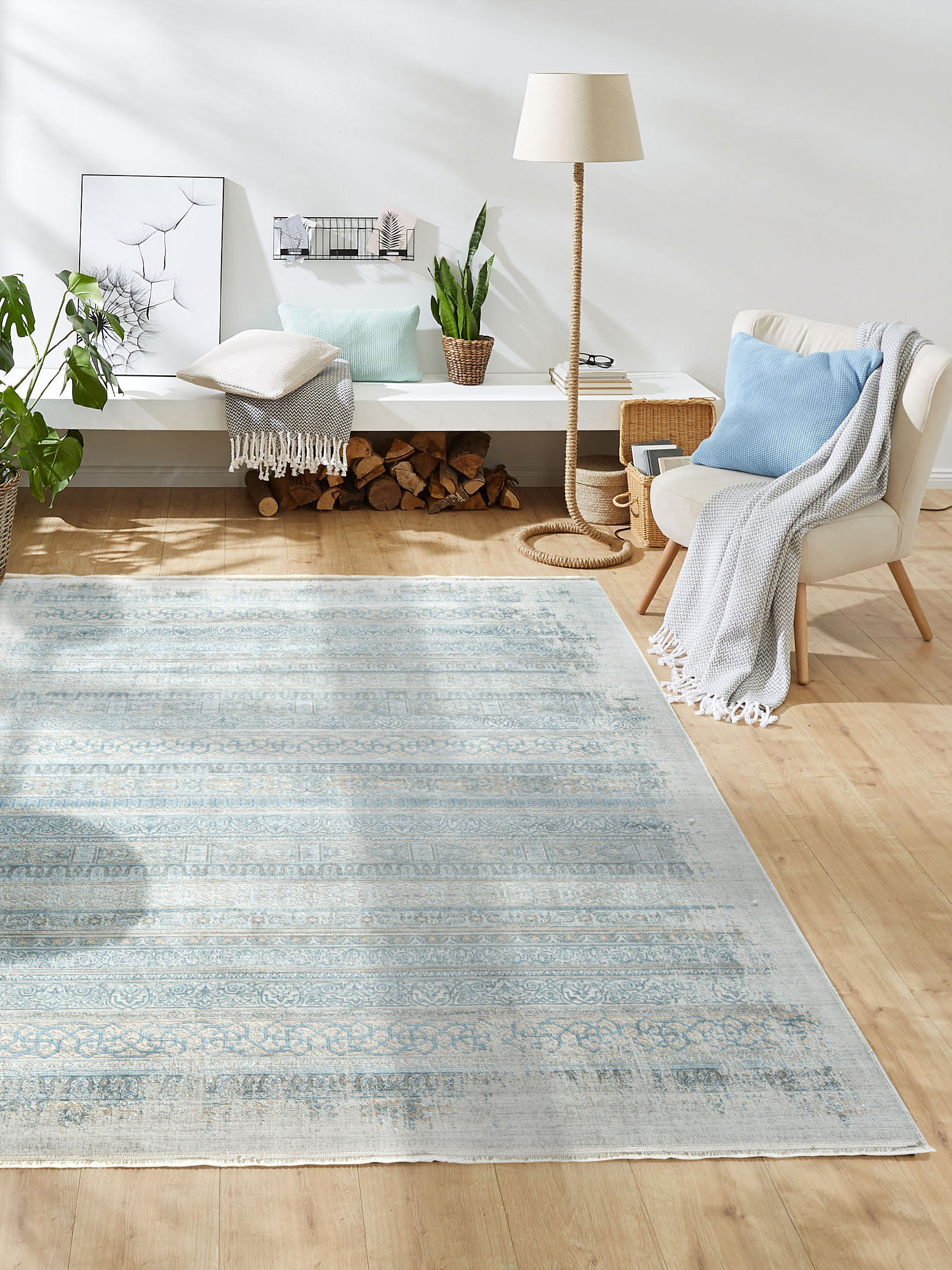 Kronos Vintage-Teppich, Aqua