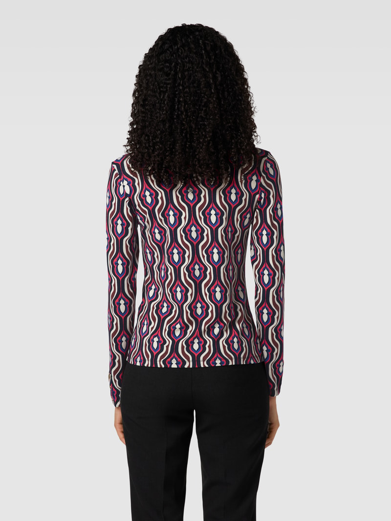 Longsleeve mit Rollkragen in marineblau
