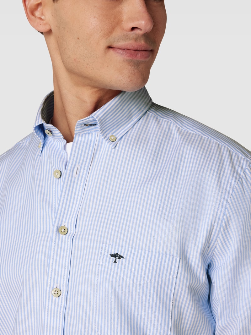 Regular Fit Freizeithemd mit Streifenmuster Modell 'All Season' in bleu