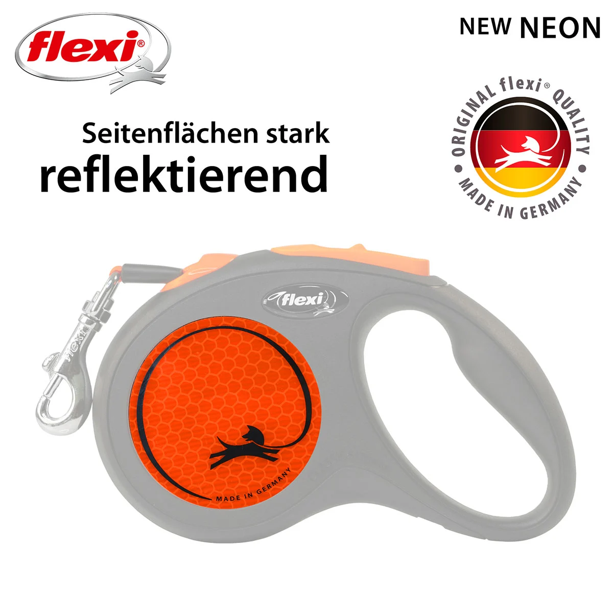 flexi New NEON Gurtleine schwarz/neon orange S 5m bei ZooRoyal