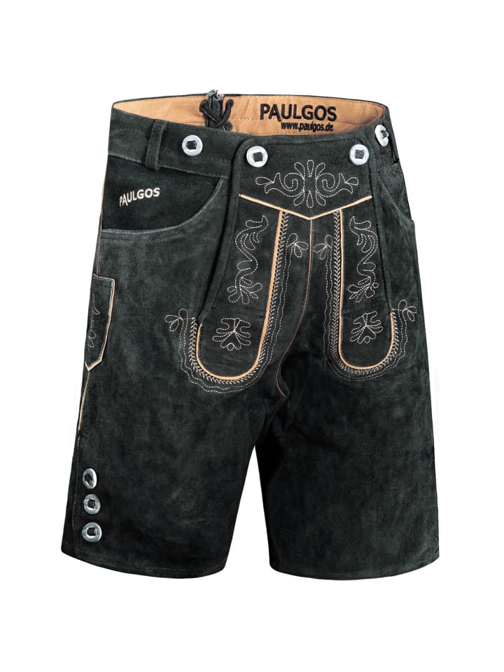 PAULGOS Lederhose Kurz Echtleder HK2 in Grau günstig kaufen