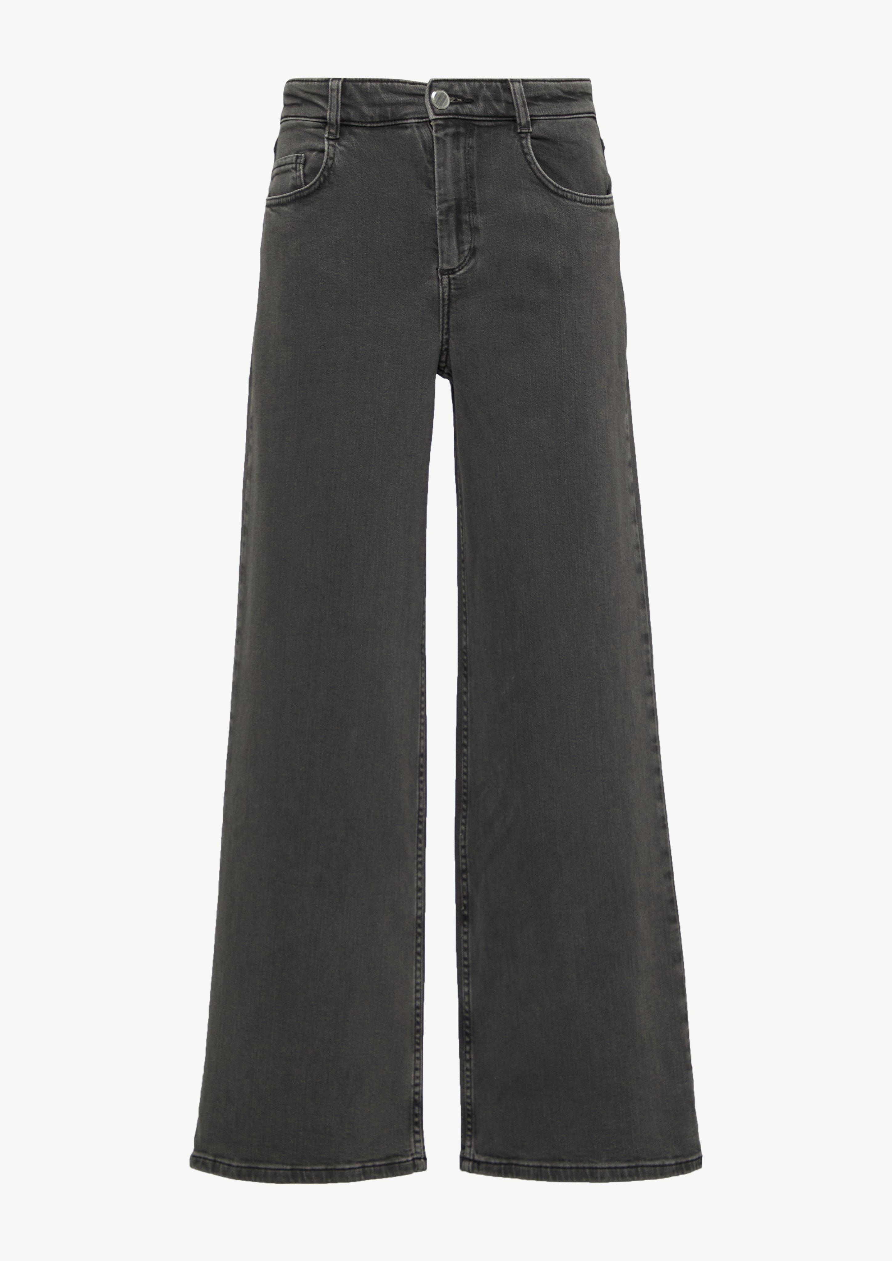Jeans mit Wide Leg - dunkelgrau