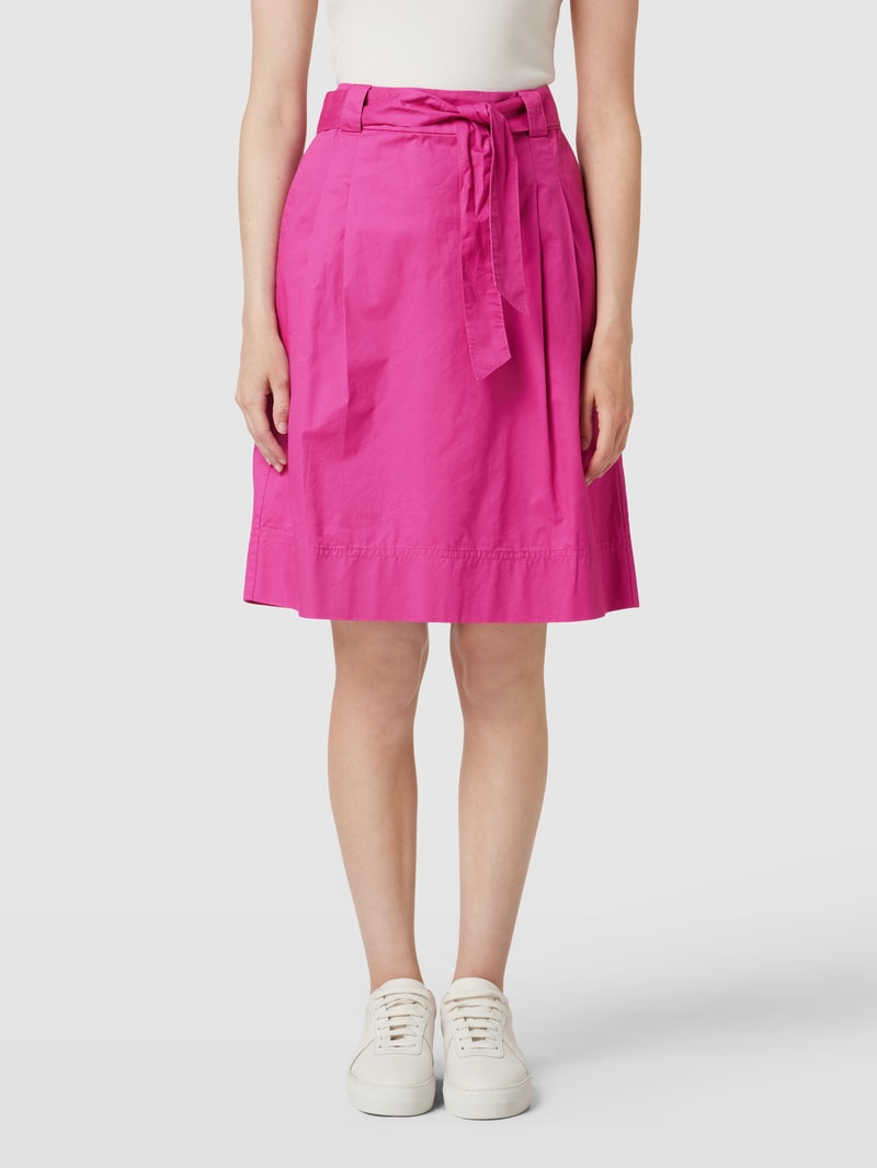 Midirock mit Bindegürtel in fuchsia