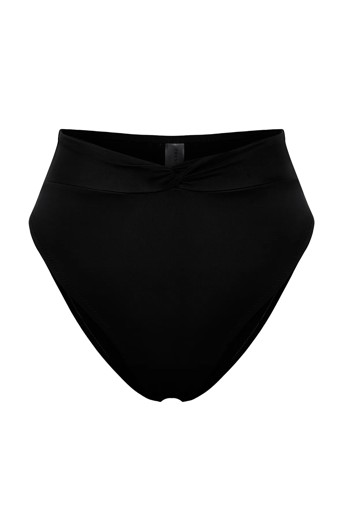 Trendyol Collection  Schwarze, geknotete, reguläre Bikinihose mit hoher Taille TBESS24BA00005
