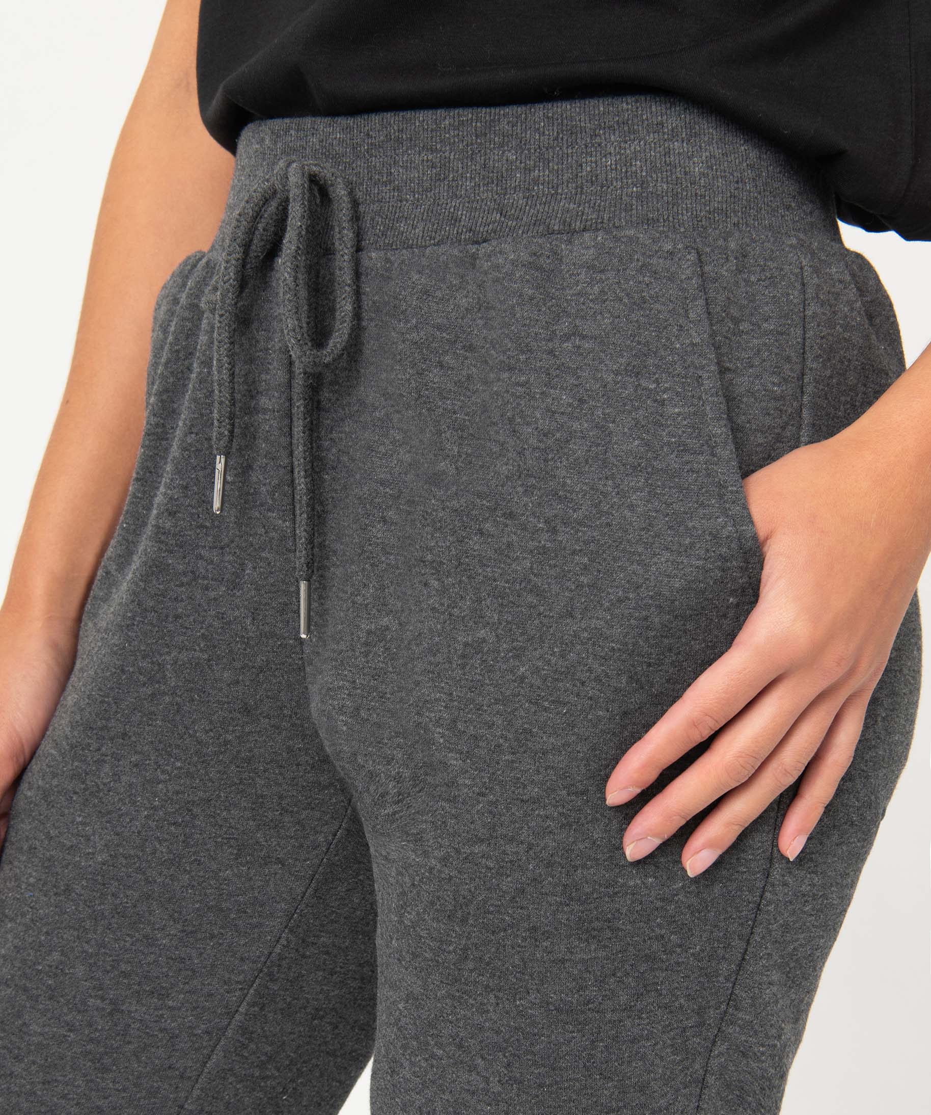 Pantalon de jogging femme molletonné chiné grey | GEMO