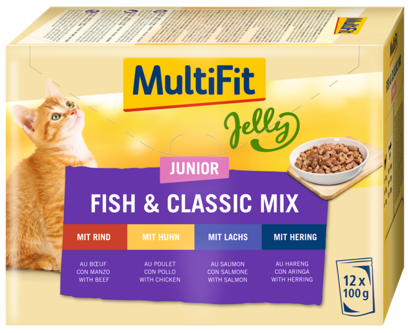 MultiFit Nassfutter MultiFit Junior Jelly Fish & Classic Mix Multipack 12x100 g