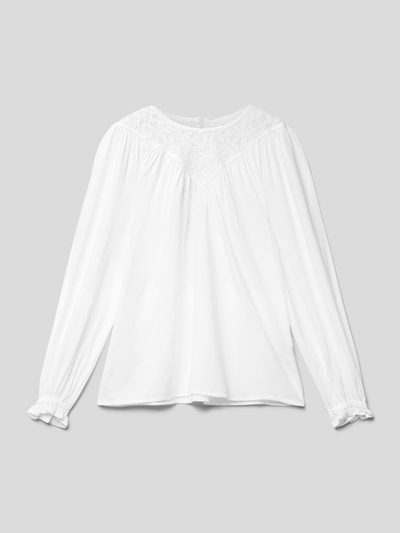 Bluse mit Details aus Spitze in weiß