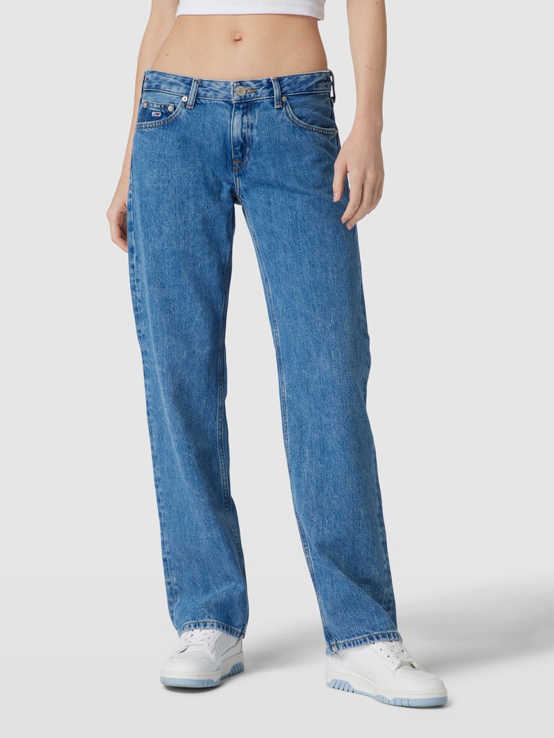 Jeans mit Label-Stitching Modell 'SOPHIE' in jeans